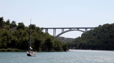 Kanyon krka nehir-Hırvatistan'ın panoramik çekim