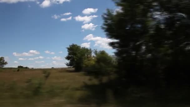 Schot van het landschap in de buurt van de Adriatische Zee, ontleend aan een rijdende auto. — Stockvideo