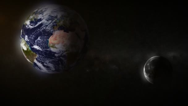 La luna viaja por la tierra — Vídeos de Stock