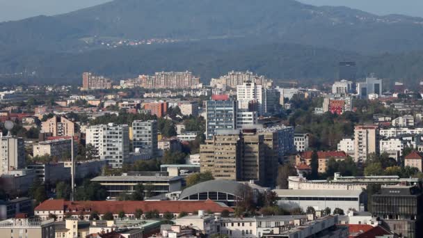 Здания Любляны — стоковое видео