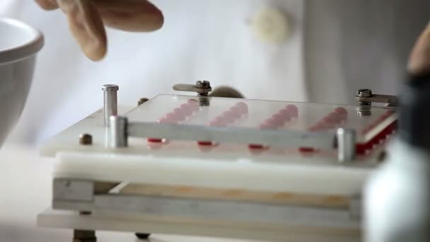 Close up shot of hands that are making pills — Stock Video