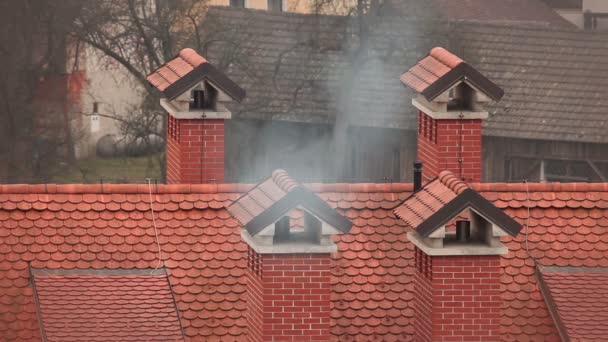 Still shot of smoking chimney — Stock Video