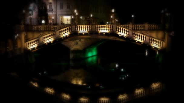 Ljubljana during New Year's holiday — Stock Video