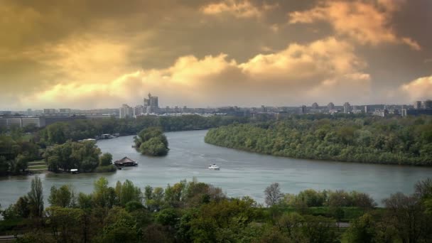 Shot of Belgrade from distance — Stock Video