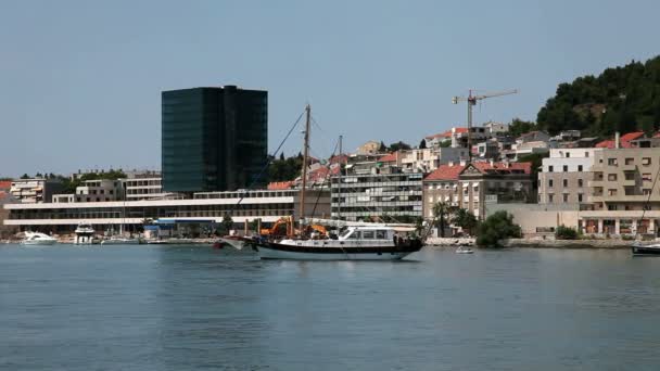 Fotografia panorâmica do porto de Split — Vídeo de Stock