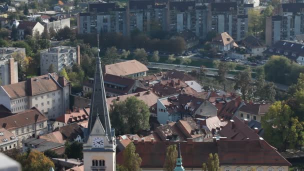 Ljubljana staden från himlen — Stockvideo