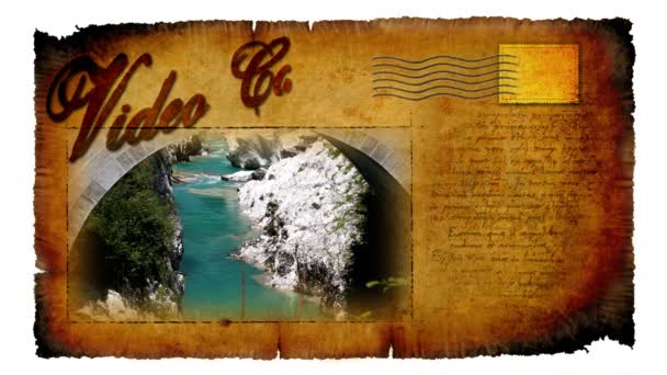 Grafická karta řeka ve Slovinsku — Stock video