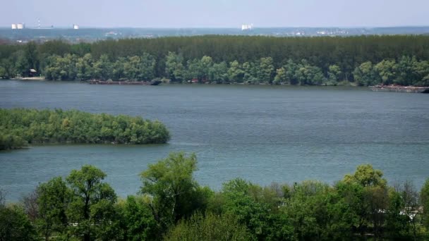 Punto de encuentro del río Donava y Sava — Vídeo de stock