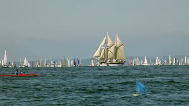 Barcos en el mar — Vídeo de stock