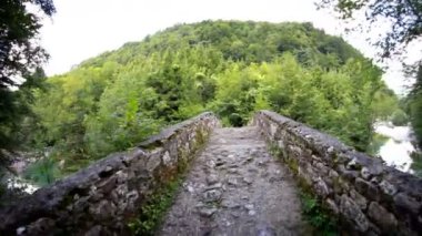 eski Napolyon Köprüsü aracılığıyla yürüyor hareketli çekim