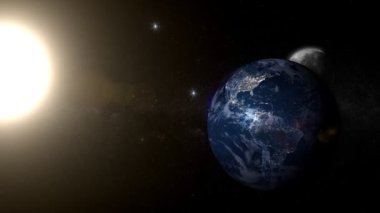 Ay ve güneş manzarası