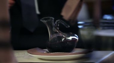 dökme ve şarap sunumu için hazırlanıyor, yakın çekim