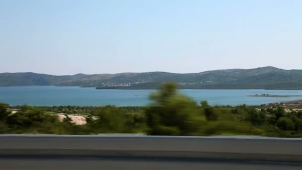 Shot of the landscape made from the driving car — Stock Video