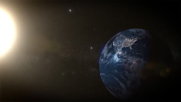 El sol está viajando alrededor de la tierra — Vídeo de stock