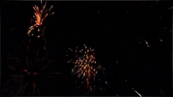 Vuurwerk op sky — Stockvideo