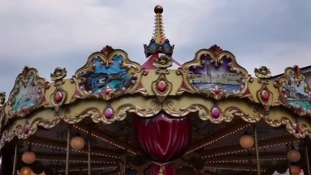 Shot of an old carousel — Stock Video