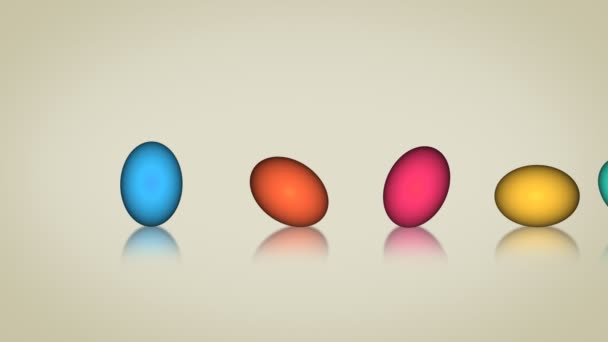 Huevos coloridos animados para Pascua — Vídeo de stock