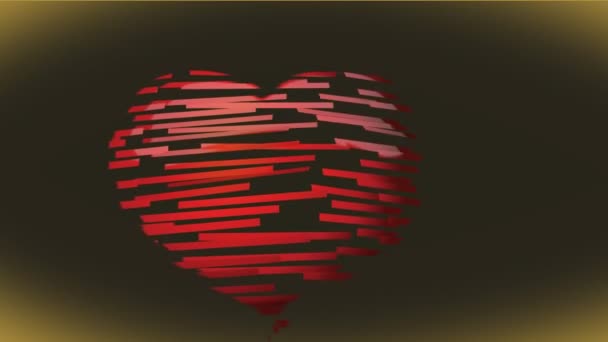 Анимированное красное сердце — стоковое видео