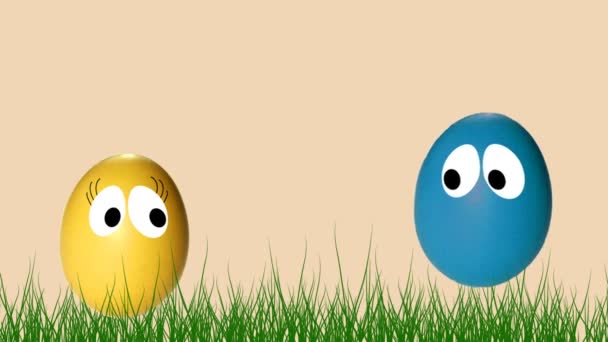 Animovaný pár vajíčka na Velikonoce — Stock video