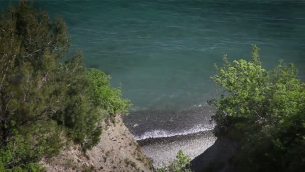 Tiro de la costa cerca de Piran — Vídeo de stock