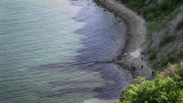 Fotografía de la gente caminando por la playa — Vídeo de stock