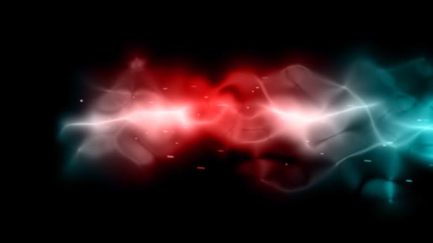 Glowing hearts in red and blue color on black background floating animation for Valentine's day — Stock Video