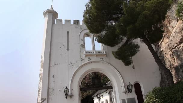 Shot of the entrance in the Miramare castle — Stock Video