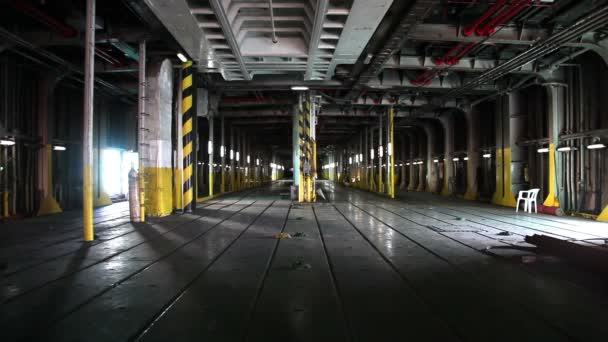 Still shot of parking places on ferry — Stock Video