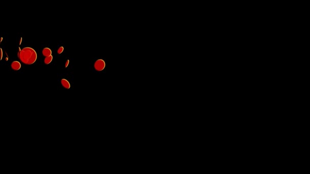 Анімовані червоні кола літають — стокове відео