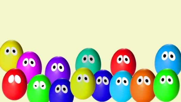 Анимационная красочная яйцеклетка на Пасху — стоковое видео