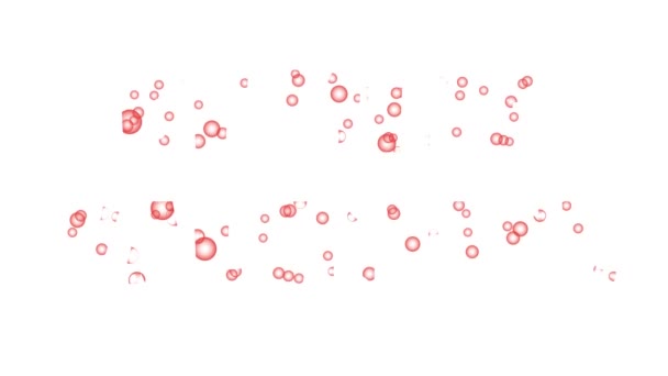 Red inscription Be mine Valentine and heart made out of bubbles animation for Valentine's day — Stock Video