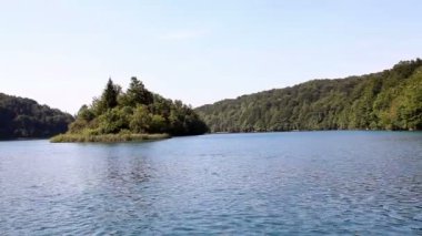 güzel manzara plitvice Milli Park hareketli tekne yaptı