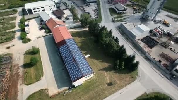 Roof covered with solar power station — Stock Video