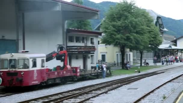 Shot of the landscape from the moving train — Stock Video