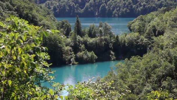 Krásná krajina v národním parku Plitvická — Stock video