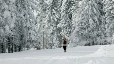 kadın kıdemli kış sakin bir ortamda yürüyüş