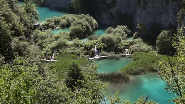 Paesaggio meraviglioso nel parco nazionale di Plitvice — Video Stock