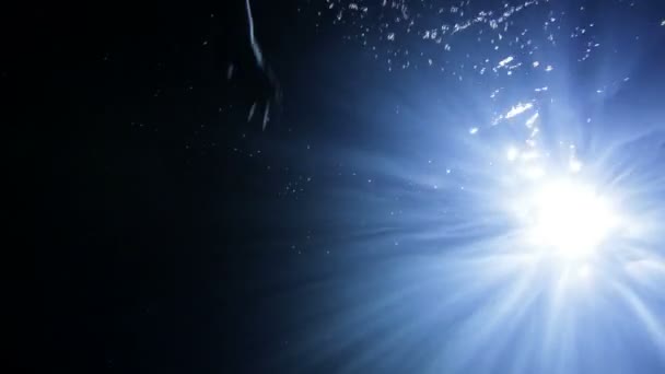 Superficie subacquea con piccole bolle — Video Stock