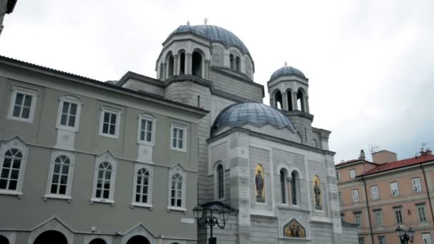 Şehrin deniz İtalya ve eski mimari trieste, İtalya — Stok video