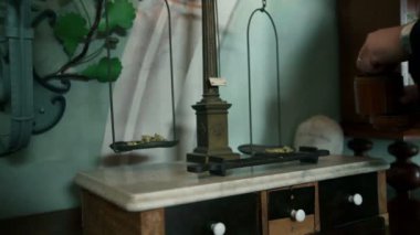 Papatya retro Terazi tartı Monk yakın çekim