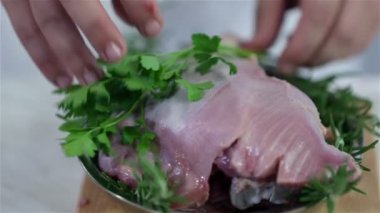 maydanoz hindi eti için şükran günü için ekleme.