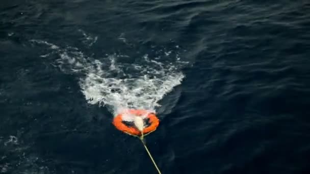 Tirer l'anneau de vie derrière le bateau — Video