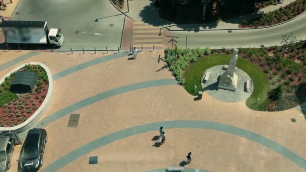 Улицы и парки сверху в Венгрии — стоковое видео