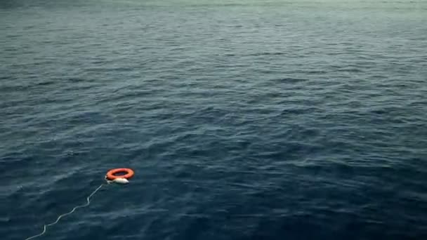 Life ring for saving lives in sea — Stock Video