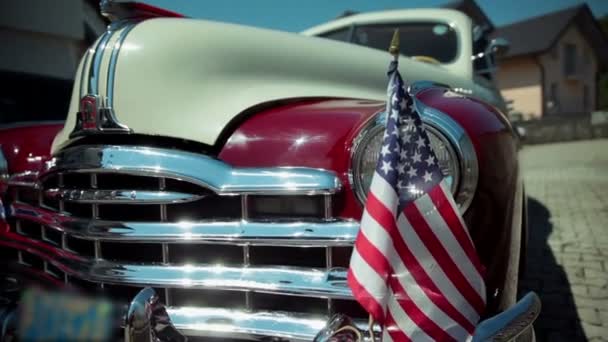 Frente de coche vintage — Vídeos de Stock