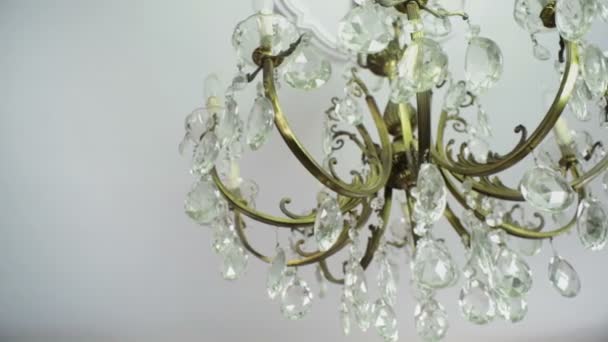 19th century chandelier rocking a bit — Stock Video