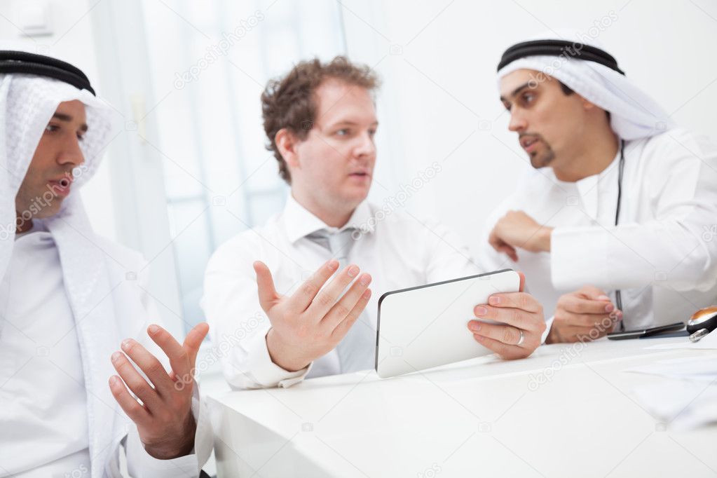 Businessmen talking on a meeting