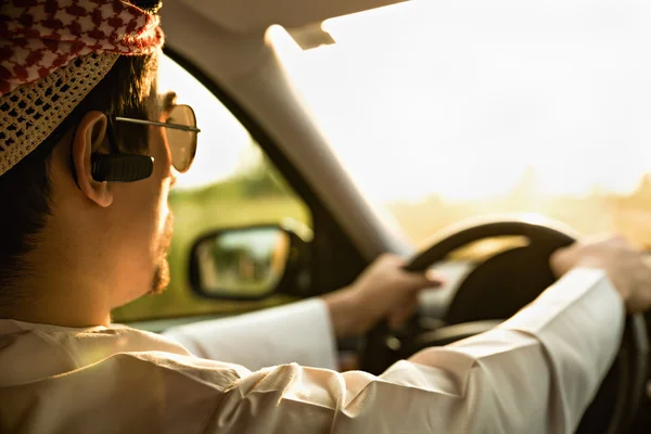 Arabian Businessman Driving Car — Stock Photo, Image