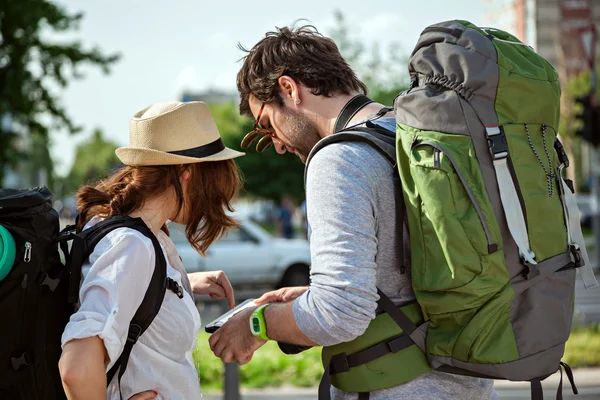 Tourists Sightseeing City — Stock Photo, Image