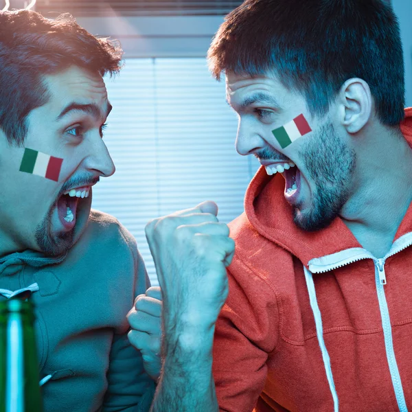 Hombres viendo competición deportiva —  Fotos de Stock